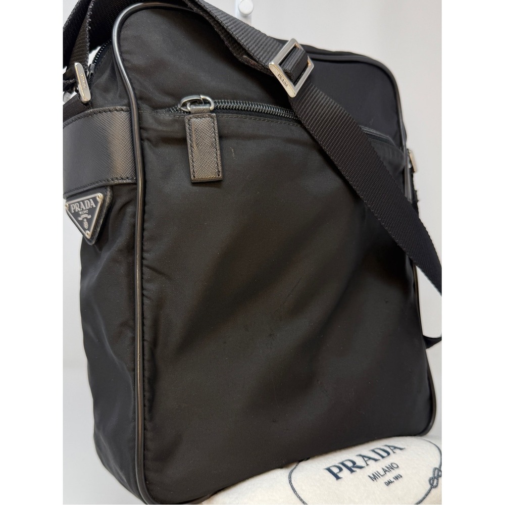 Prada Nero Tessuto Nylon Camera Bag Black Crossbody Messenger Shoulder Authentic